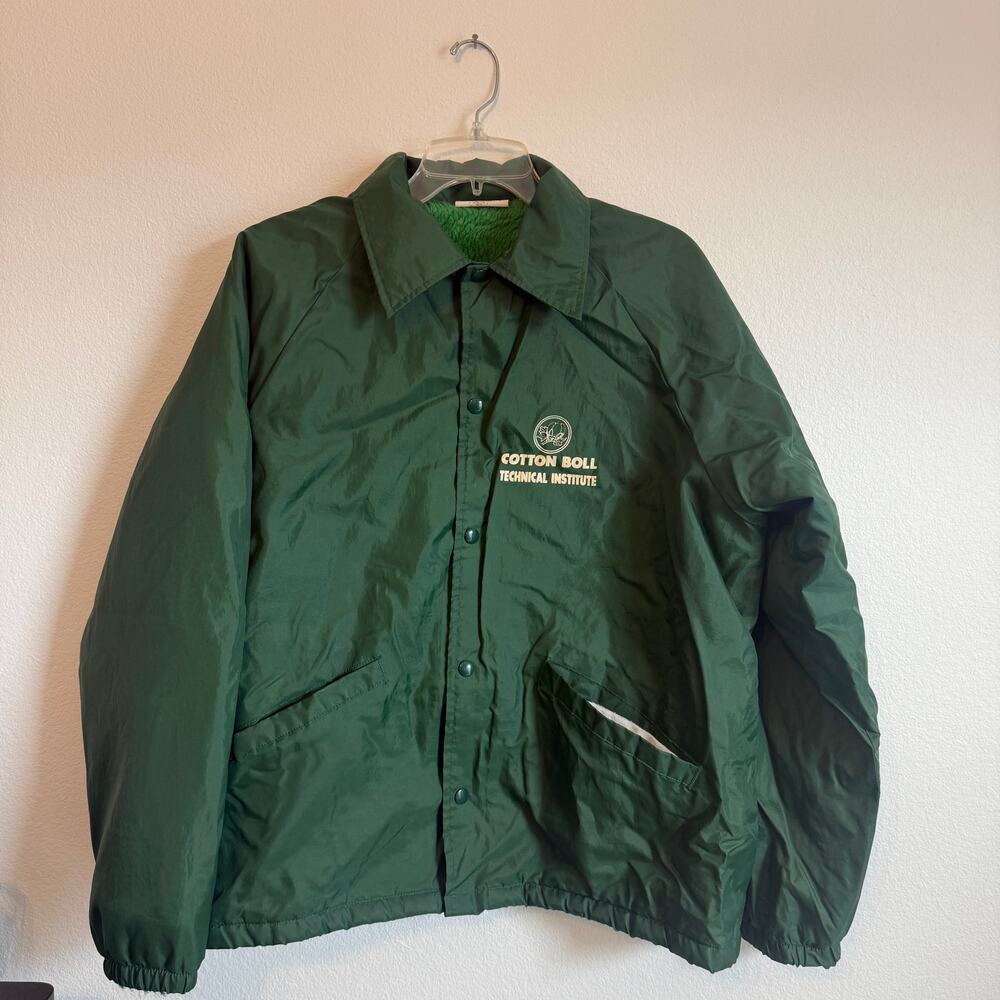 Vintage Auburn Sportswear Made in USA Size L Green Coat Jacket Fur Lined Retro
